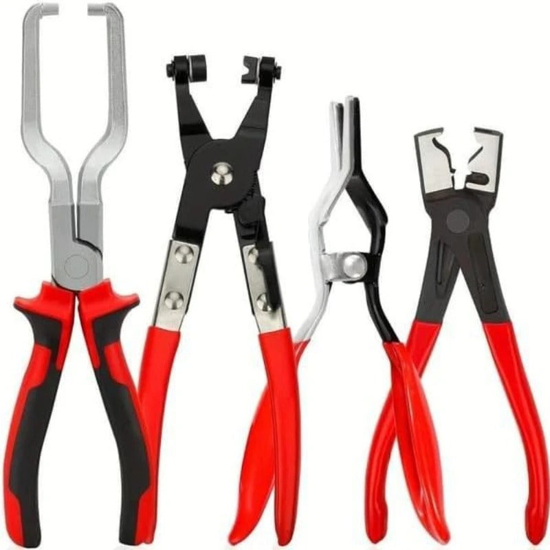 Hose Clamp Pliers Set of 4 - Fuel Line Disconnection and Removal Tool Kit for Auto Repair