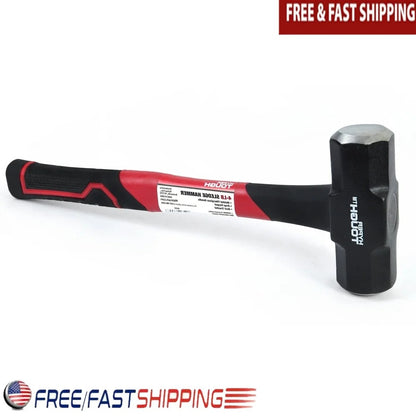 4 lb Sledge Hammer Fiberglass Handle Comfort Grip Double Injected Carbon Steel Head Heat Treated Drop
