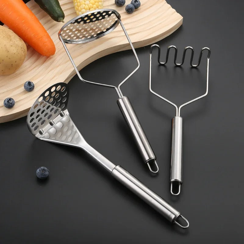 Stainless Steel Potato Masher Manual Fruit Vegetable Pressure Mud Machine Kitchen Children Food Crusher