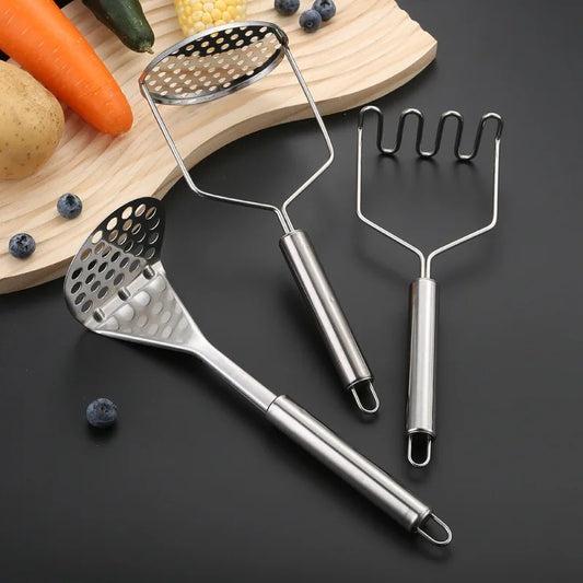 Stainless Steel Potato Masher Manual Fruit Vegetable Pressure Mud Machine Kitchen Children Food Crusher