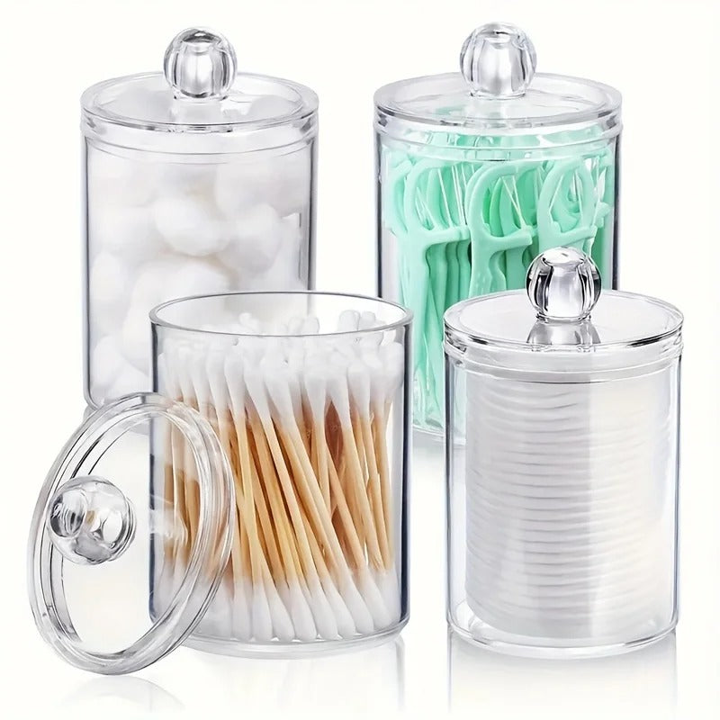 Multi Function Transparent Swab Storage Box Acrylic Holder for Makeup Toothpick Medicine Bathroom