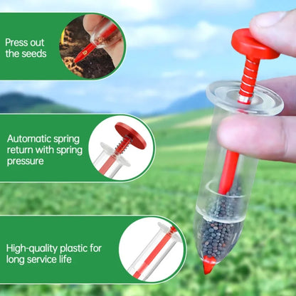 Seed Sower Adjustable Depth Hand Planter for Vegetables Flowers Lightweight Garden Tool with Seed Spacing
