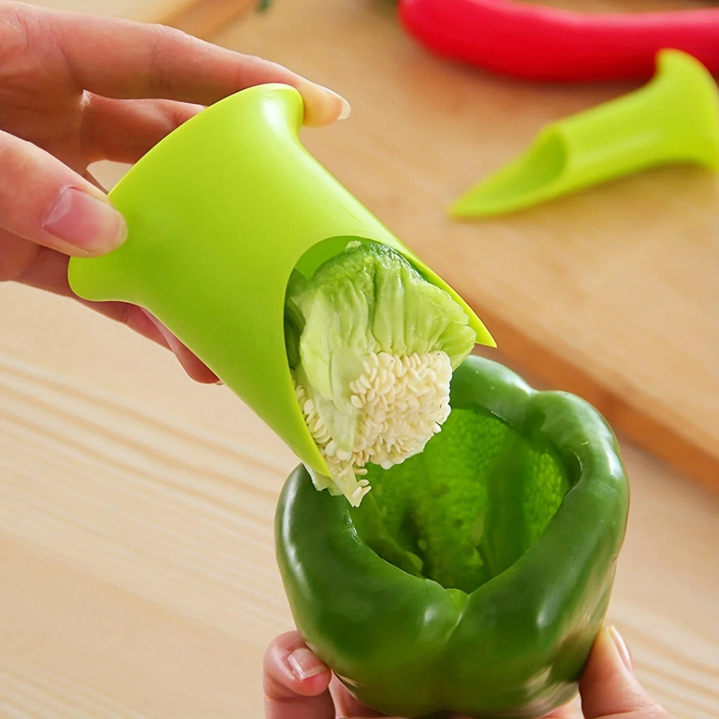 2pcs Pepper Core And Seed Remover Plastic Pepper Core Remover Multifunctional Kitchen