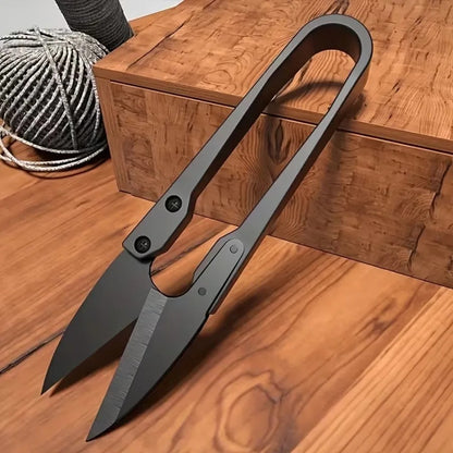 1 Piece of U-shaped Scissors in Black Convenient To Carry Around Suitable for Handicraft Enthusiasts