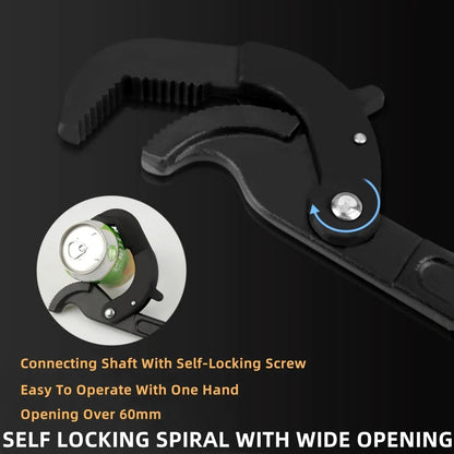 Power Grip Pipe Wrench for Repair and Home Maintenance 2Pcs Multi-Functional Universal Wrench Set