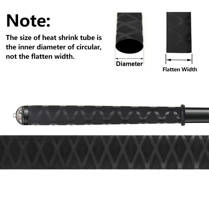 Fishing Rod Anti-Slip Heat Shrink Tube Dia. 15mm DIY Insulation Sleeve Handle Bar Wrap Cover