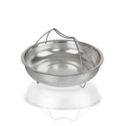 Tasty Way Multi function Stainless Steel Steaming Tray Drain Basket Durable Fruit Vegetable Drainage