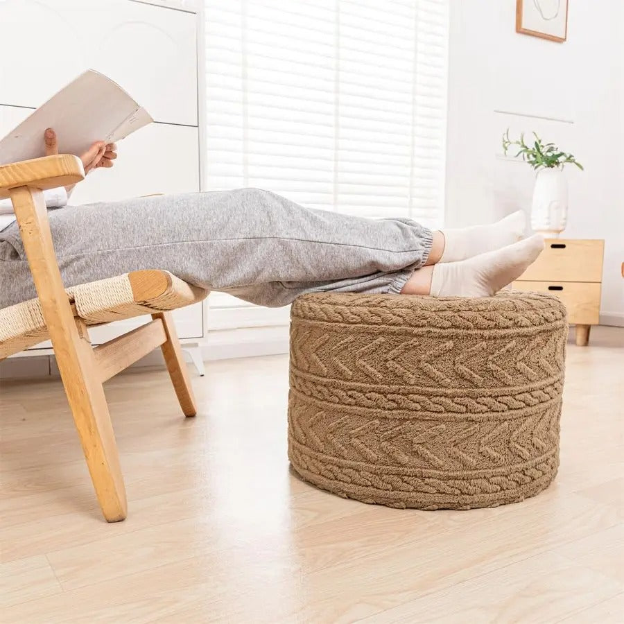 Ottoman and Foot Rest 20 x 20 x 14 Inches Floor Pouf Boho Foot Stool Home Decor for Couch Sofa