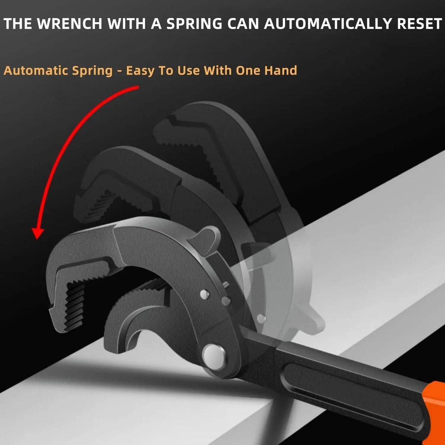 Power Grip Pipe Wrench for Repair and Home Maintenance 2Pcs Multi-Functional Universal Wrench Set