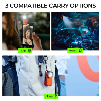 680LM Mini Clip Light USB Rechargeable Pocket Flashlight Spotlight/Floodlight Portable RGB Torch