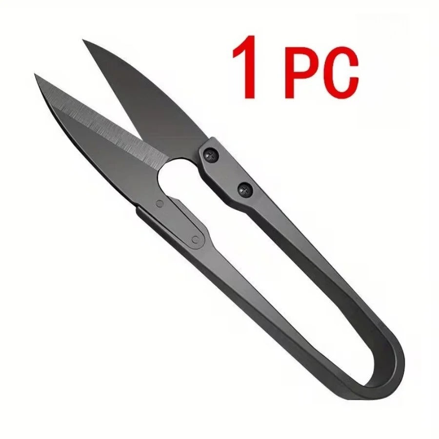 1 Piece of U-shaped Scissors in Black Convenient To Carry Around Suitable for Handicraft Enthusiasts