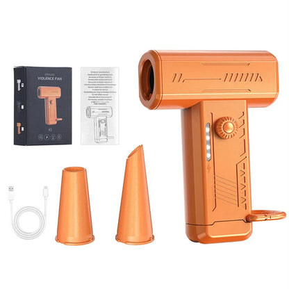 Mini Fan Portable Air Duster Adjustable wind speed Dry Violent Blower Rechargeable with Light