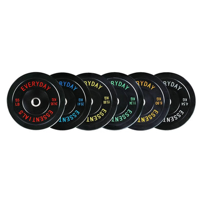Bumper Plate Weight Plate with Steel Hub Black 15 lbs Single High-density rubber plates