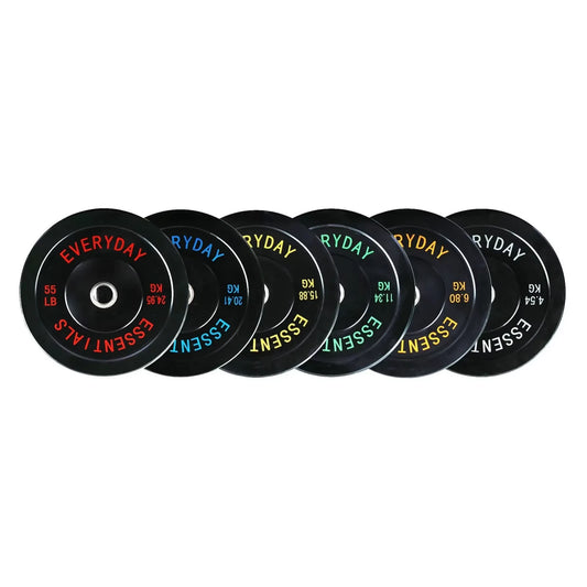 Bumper Plate Weight Plate with Steel Hub Black 15 lbs Single High-density rubber plates