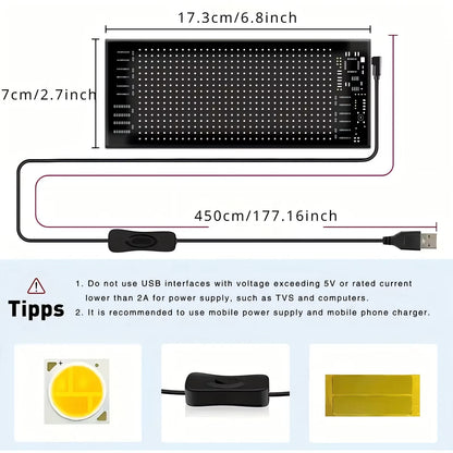 Bright Devil Eyes LED Light Demon's Eye Programmable Scrolling LED Sign Flexible Screen for Store and Car Displays