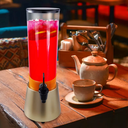 3L LED Beverage Dispenser with Faucet Champagne Gold Party Drink Cooler for Indoor & Outdoor