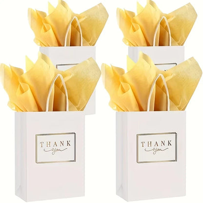 50pcs Thank You Gift Bags Small Gift Bags with Handles & Tissue Paper Bulk for Wedding Baby Shower