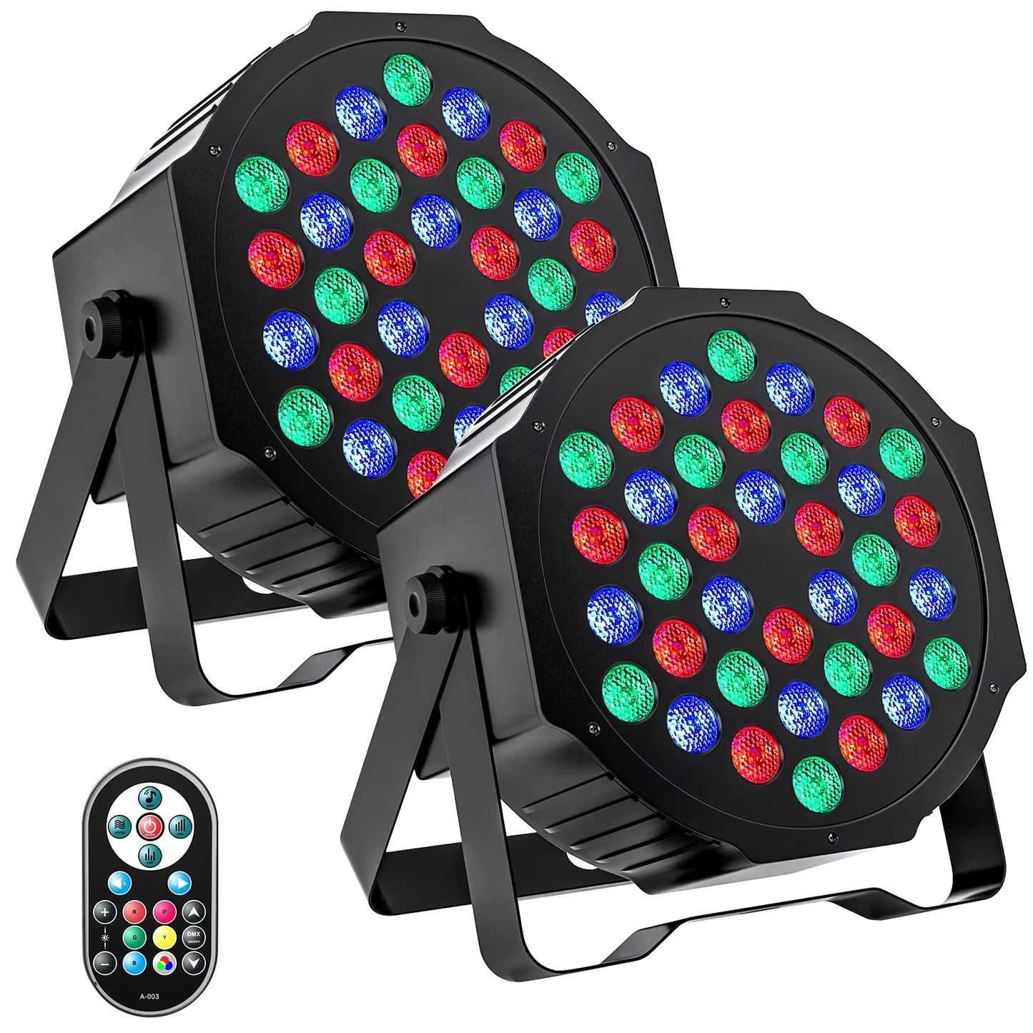 2PCS Party Light Par Light 36 LEDs RGB DMX Stage Effect Lighting Stage Flat Par Lighting