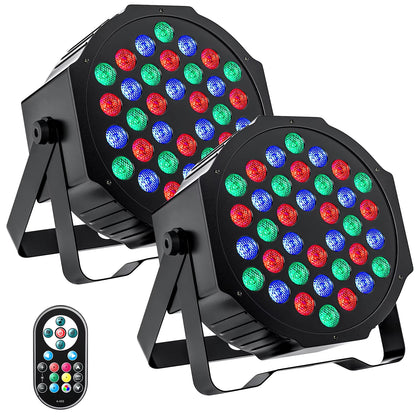 2PCS Party Light Par Light 36 LEDs RGB DMX Stage Effect Lighting Stage Flat Par Lighting