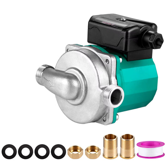 Hot Water Recirculating Pump 93W 3/4″ G Thread to 1/2″ NPT Brass Adapter 3 Speed Control