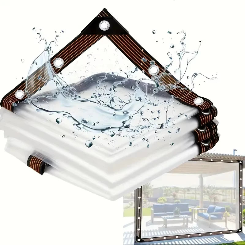 Waterproof and windproof heavy duty clear vinyl tarpaulin outdoor balcony rain