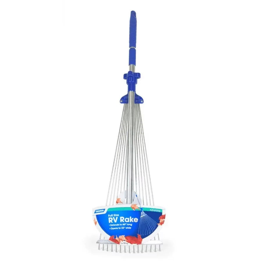 Rake 22"x60" Space-Saving Yard Tool for Leaf Cleanup & Garden Maintenance Easy Storage