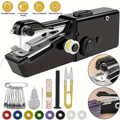 1pc Portable Handheld Sewing Machine with Adjustable Speed USB Powered Ideal for Fabric Clothing