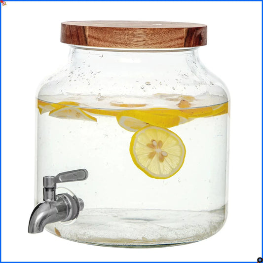 Beverage Dispenser 1.5 Gallon Glass Leak Proof For Parties Events Punch Lemonade