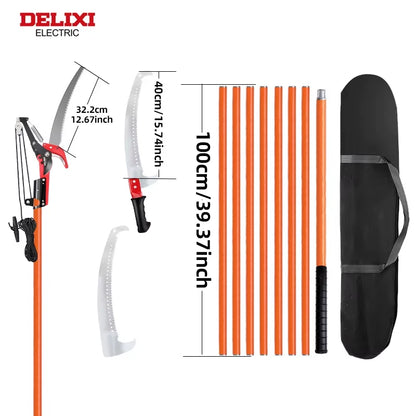 2 in 1 Telescopic Saw 9-26 FT Adjustable Tree Pruning Tool with Sharp High Branch Shears