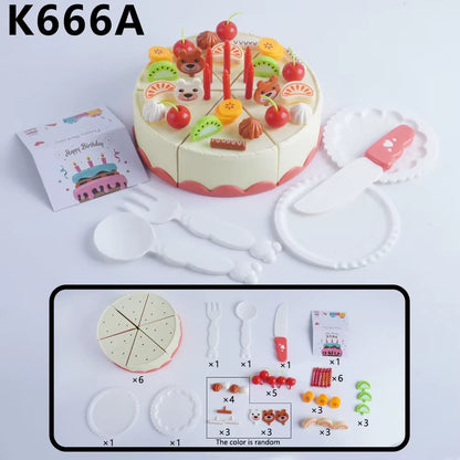 42Pcs set Delicous Cake Pretend Goodies Play Simulated Kitchen Toys Plastic Cutting Food Kids