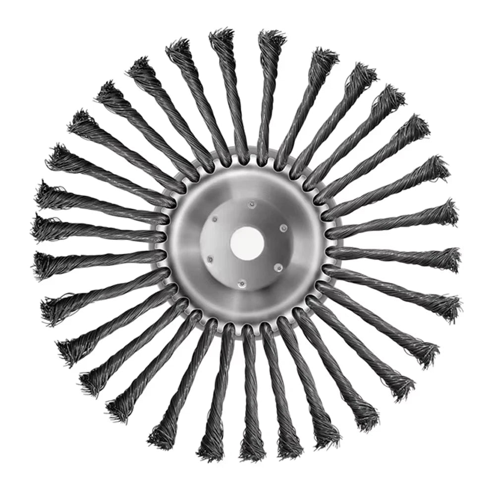 10inch Knot Steel Wire Grass Trimmer Head Universal Derusting Weeding Wheel Steel Wire Wheel Lawn Mower