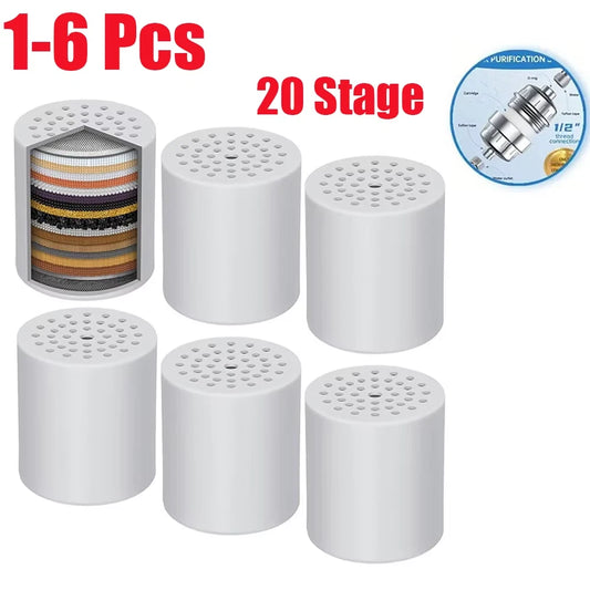 20 Stage Shower Filter Replacement Cartridge Shower Filter for Hard Water Universally Compatible