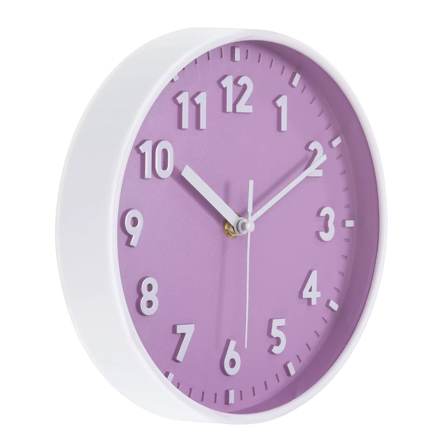 8 Inch Wall Clock 3D Number Quartz Battery Operated Silent Non-Ticking Round Wall Clocks for Office Bedroom
