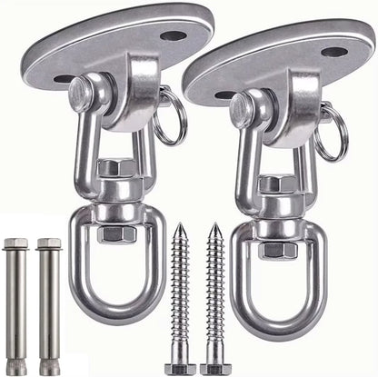 2Pack Hammock Hanging Kit Suspension Hooks Heavy Duty Swing Hangers 360° Rotate Swing