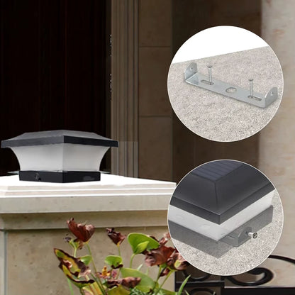 Solar Garden Post Lamp LED Waterproof Landscape Lights Courtyard Outdoor Decor Solar Power LED Waterproof
