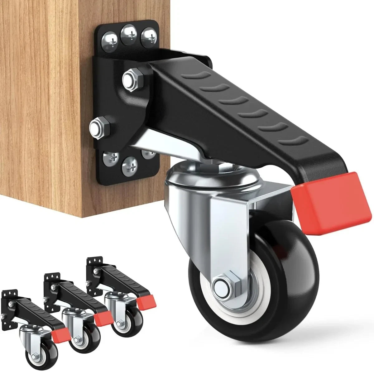 Casters kit 660 Lbs Retractable Casters Heavy Duty Bench Caster Wheels Designed for Workbenches
