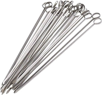 24 Pack Kabob Skewers for Grilling 12 Inch  BBQ Grill Grilling Accessories Stainless Steel