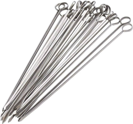 24 Pack Kabob Skewers for Grilling 12 Inch  BBQ Grill Grilling Accessories Stainless Steel