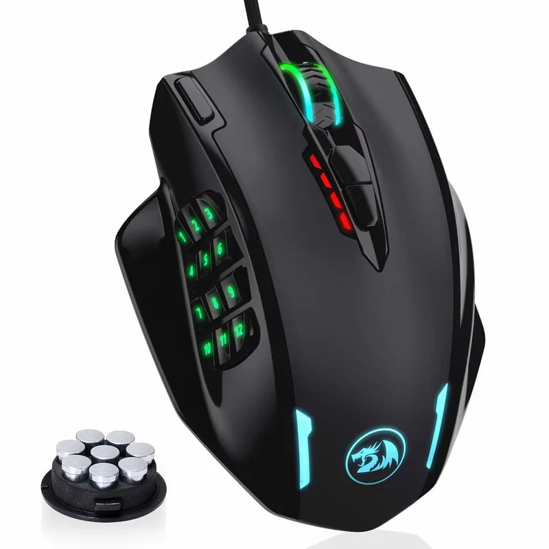 M908 RGB Backlight LED USB Wired Gaming Mouse 18 Programmable Mouse Buttons