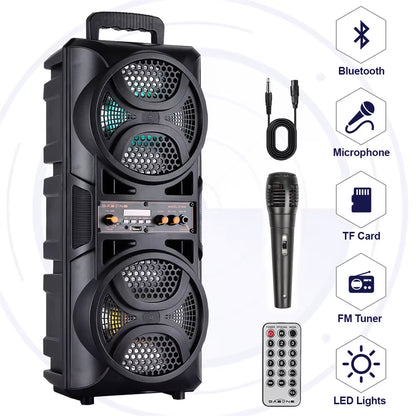 3000W Portable Bluetooth Speaker Sub woofer Heavy Bass Sound System Party