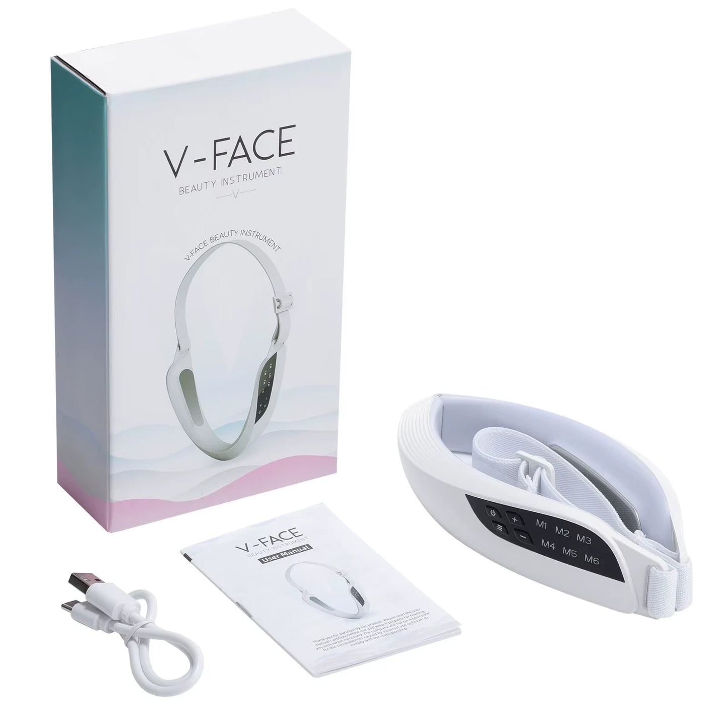 Electric V Face Lifting Beauty Device 6 Modes 8 Levels EMS Micro-current Firming Facial Massager Double Chin Remova