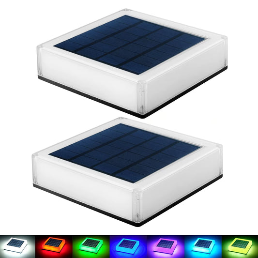 2pcs 7 colors Solar Light Fence Light IP65 Outdoor Solar Lamp For Garden Decoration Gate Fence Wall Courtyard