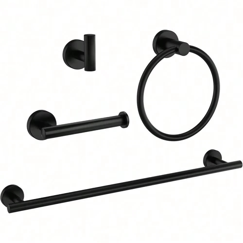 4 Piece Bathroom Hardware Set Modern 24-Inch Towel Bar Set Wall Mounted Stainless Steel Bathroom Accessories