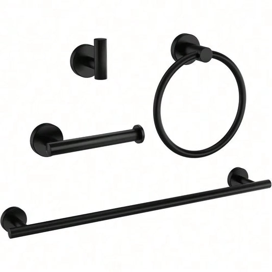 4 Piece Bathroom Hardware Set Modern 24-Inch Towel Bar Set Wall Mounted Stainless Steel Bathroom Accessories