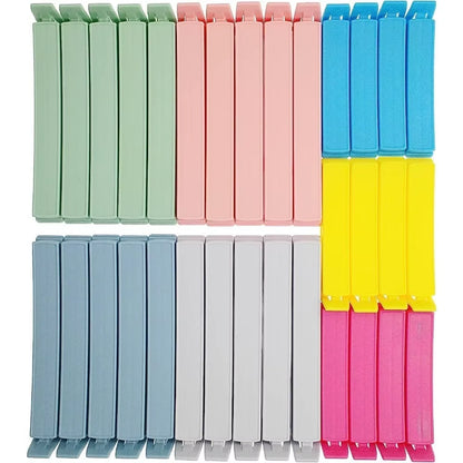 32 PCS Plastic Chip Clips for Food Packages Curved Design Sealing Bag Clips for Food Kitchen and Home