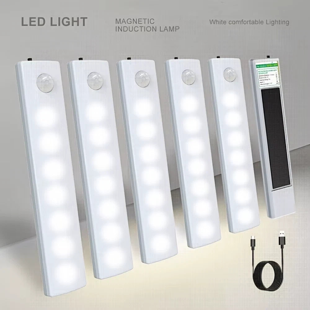 6 Pack Motion Sensor Lights Ultra-Thin USB-C Rechargeable Battery Magnetic Lights for Kitchen Night,
