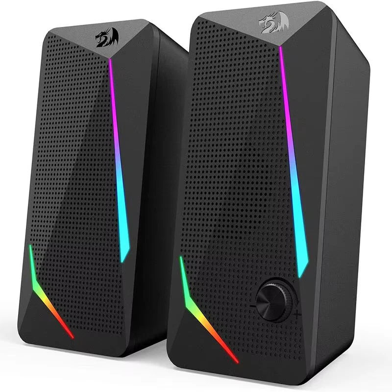 Waltz RGB Desktop Speakers 2.0 Channel PC Computer Stereo Speaker with 4 Colorful LED