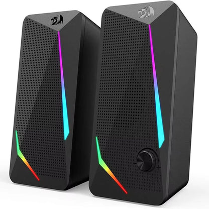 Waltz RGB Desktop Speakers 2.0 Channel PC Computer Stereo Speaker with 4 Colorful LED