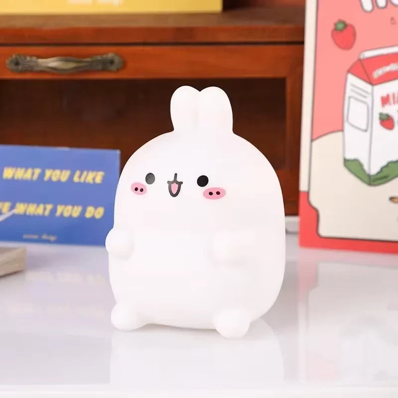 Rabbit Night Light Bedhead Bedroom LED Small Table Light Non Plug In Floor Stand Creative Atmosphere