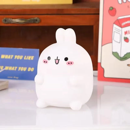 Rabbit Night Light Bedhead Bedroom LED Small Table Light Non Plug In Floor Stand Creative Atmosphere